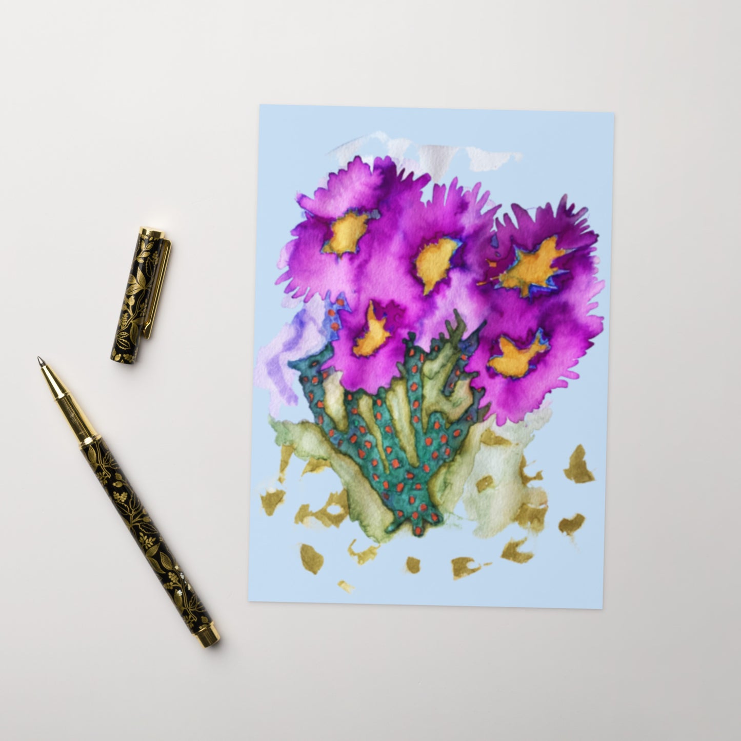 Purple Blooms Greeting card - Art Love Decor