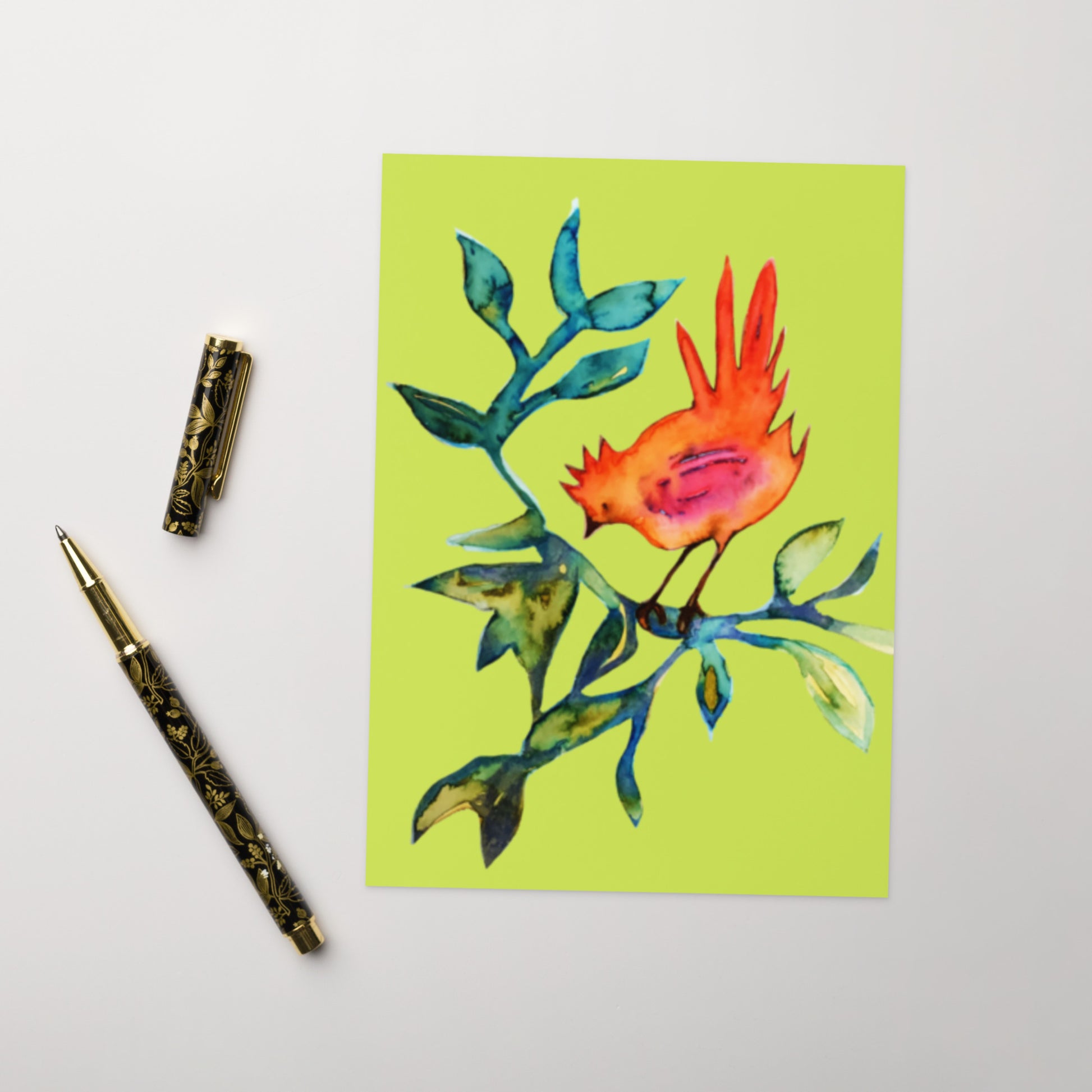 Red Bird Greeting card - Art Love Decor