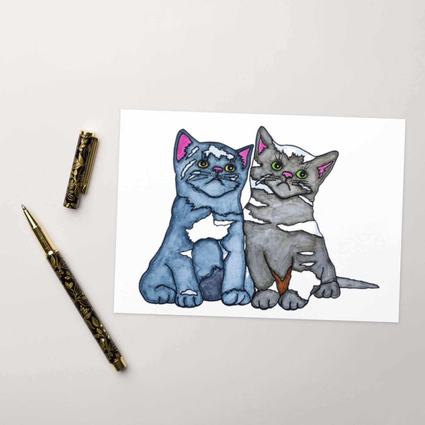 Two Kitty Cats Greeting card - Art Love Decor