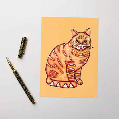Orange Tabby Cat Greeting card - Art Love Decor