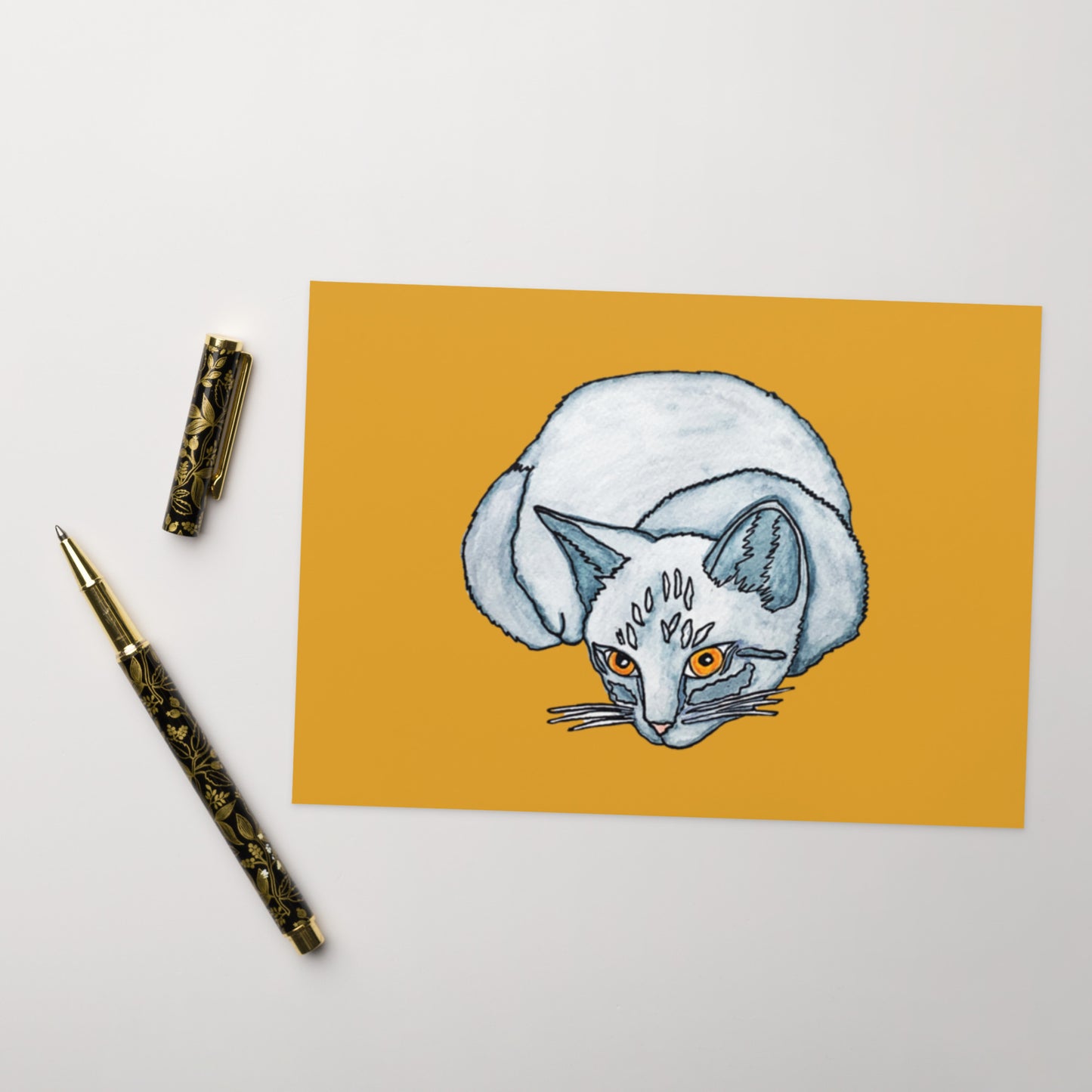 Gray Cat Greeting card - Art Love Decor