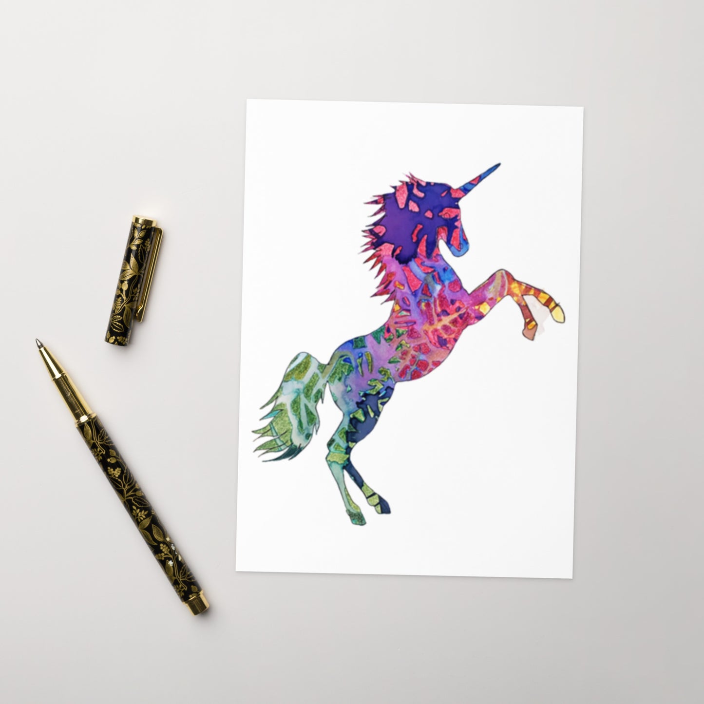 Bucking Unicorn Horse Greeting card - Art Love Decor