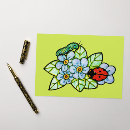 Ladybug Caterpillar Greeting card - Art Love Decor