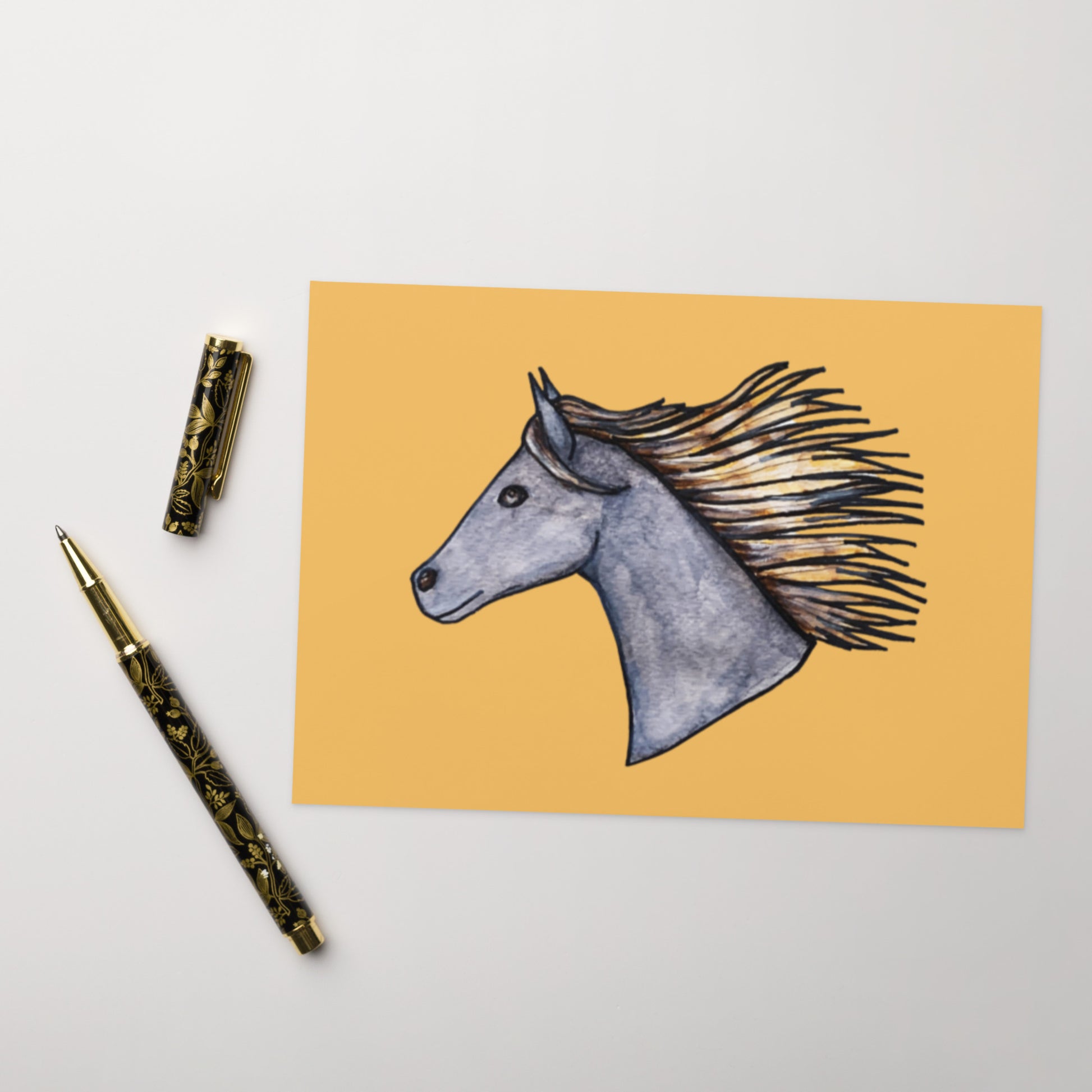 Flying Mane Horse Head Greeting card - Art Love Decor