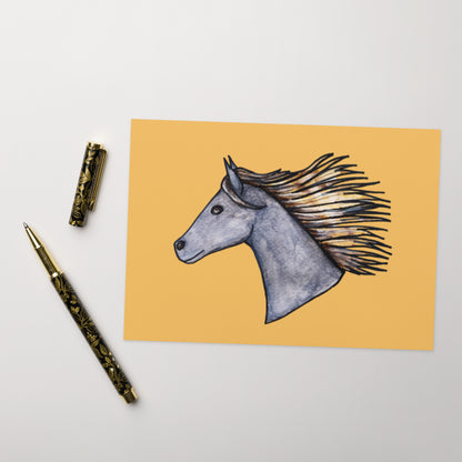 Flying Mane Horse Head Greeting card - Art Love Decor