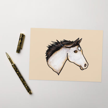 Dark Mane Horse Head Greeting card - Art Love Decor