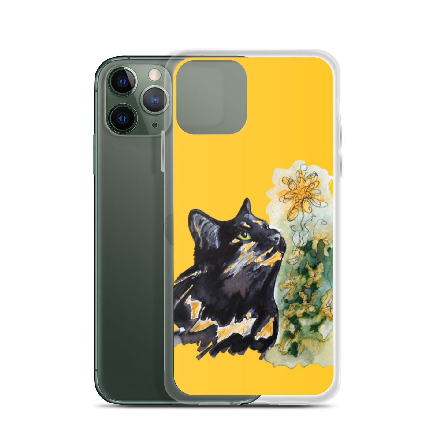 Calico Cat Flower iPhone Case