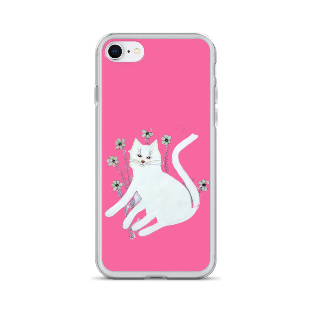 White Cat iPhone Case
