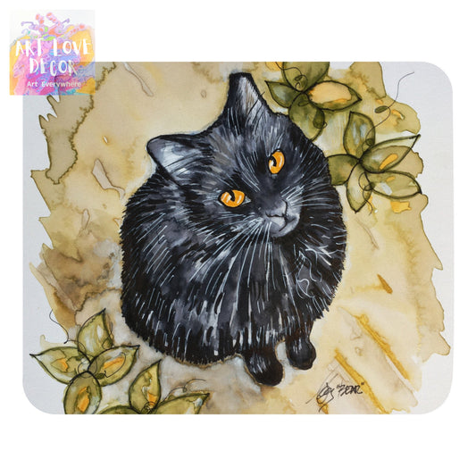 Black Kitty mouse pad