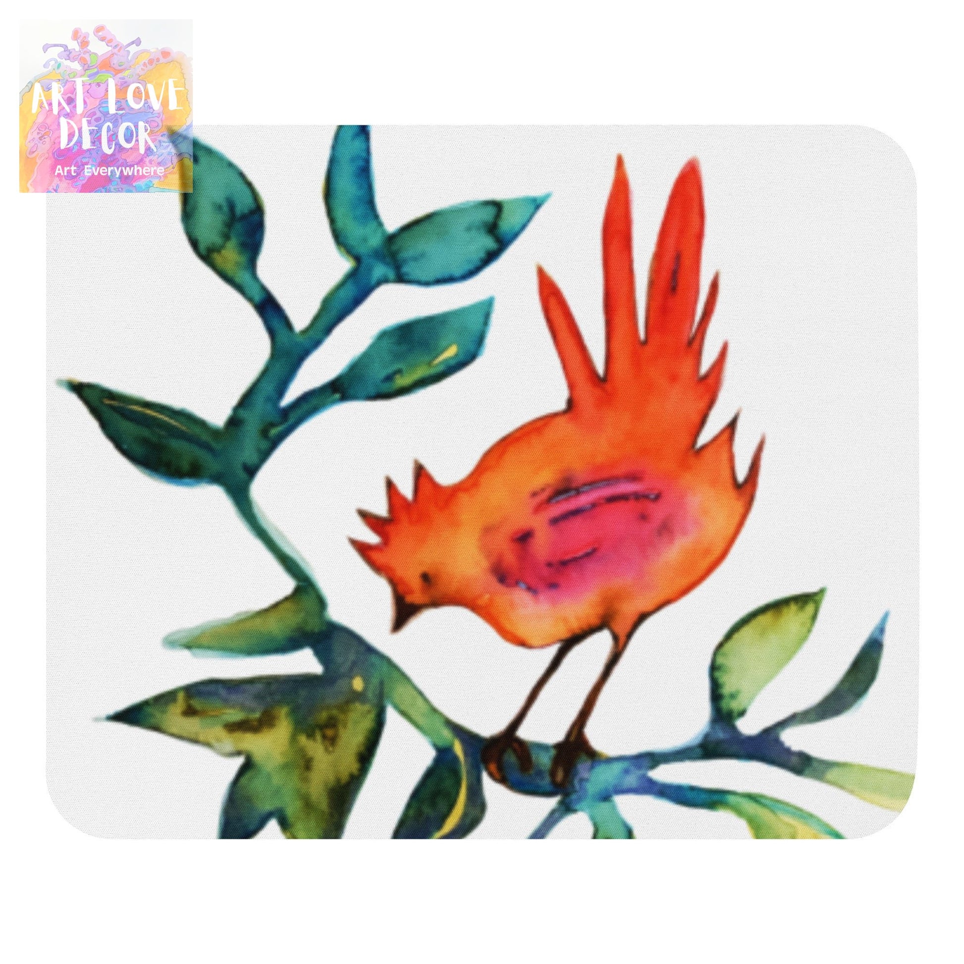 Red Bird Mouse pad - Art Love Decor