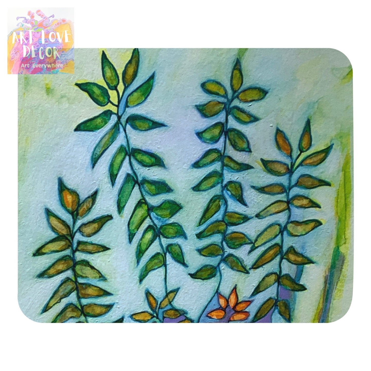 Calm Green Leaves Mouse pad