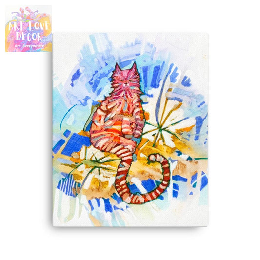 Garden Cat Abstract Thin canvas