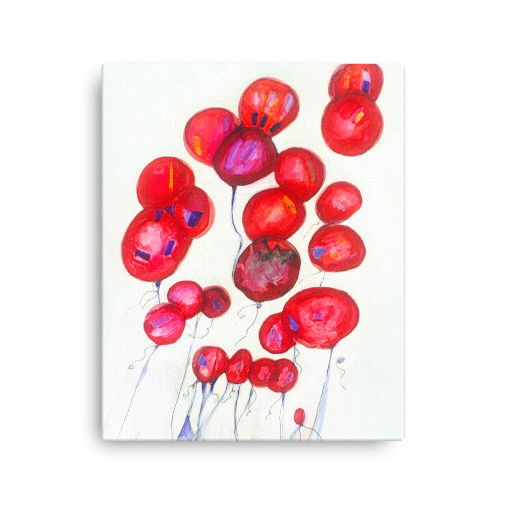 Red Balloons Abstract Thin canvas