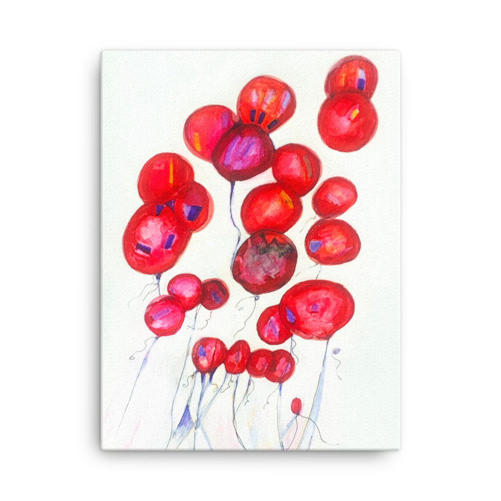 Red Balloons Abstract Thin canvas