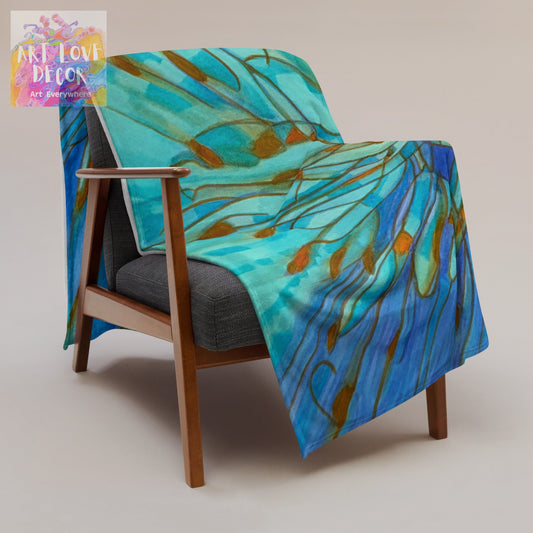 Low Tide Abstract Throw Blanket