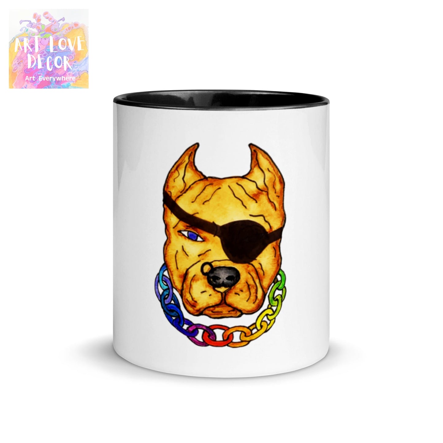 Pit Bull Patch Mug with Color Inside