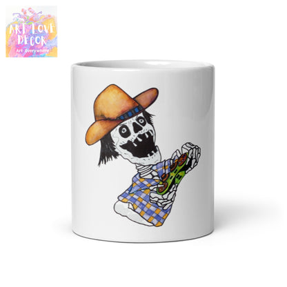 Gamerbones Cowboy White Glossy Mug