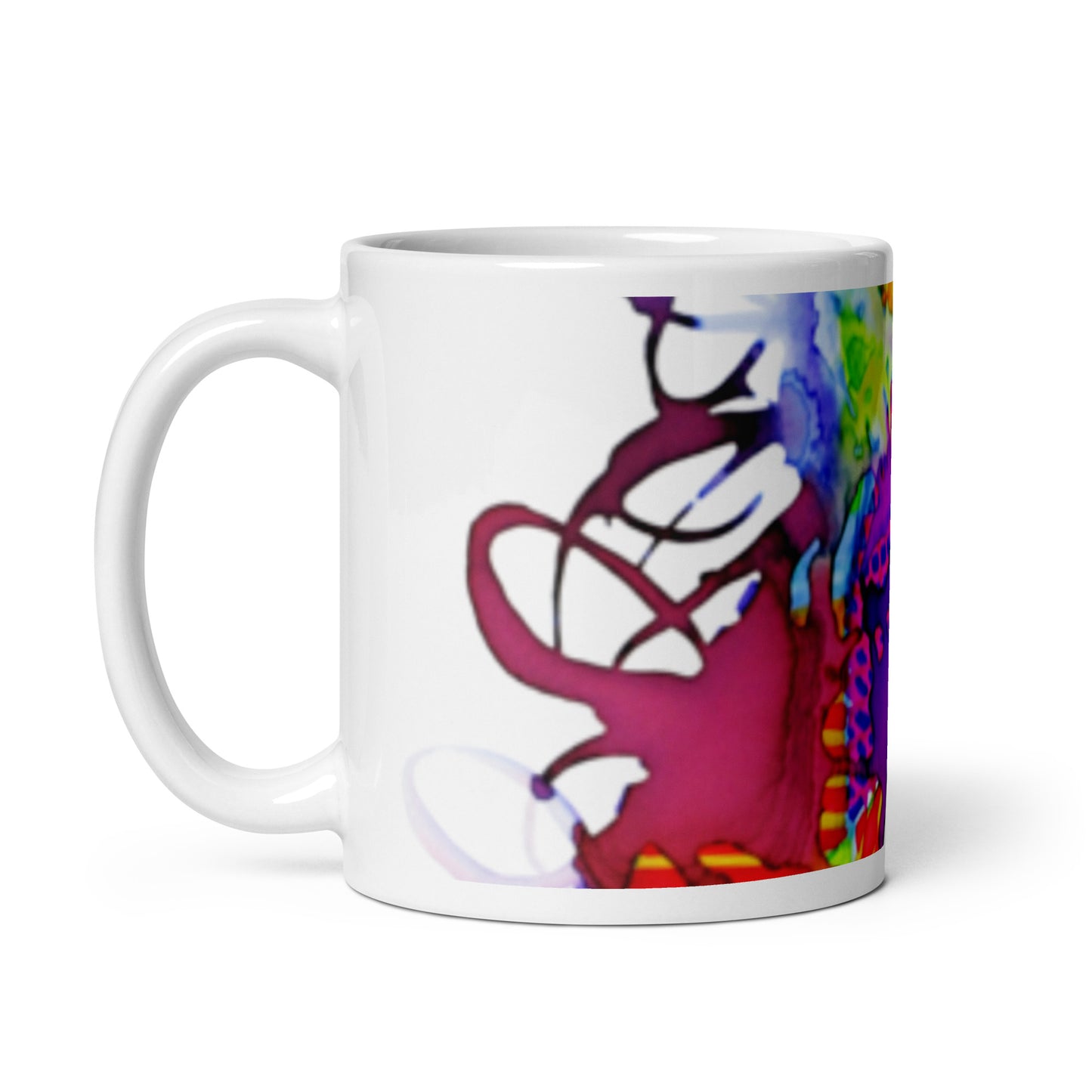 Tickles Abstract White glossy mug