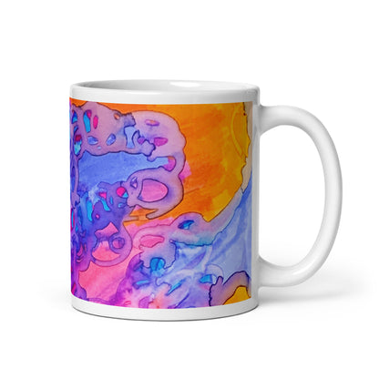Carried Away Abstract White glossy mug - Art Love Decor
