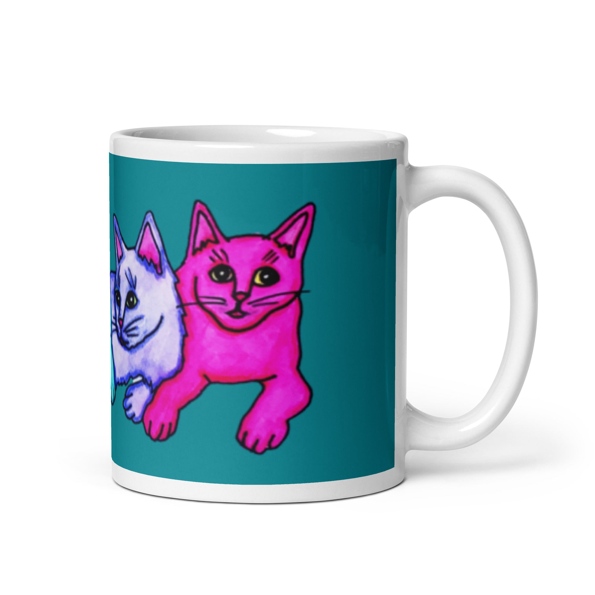 Color Cats White glossy mug - Art Love Decor