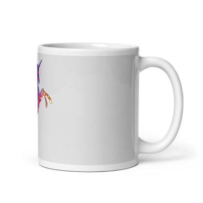 Bucking Horse Unicorn White glossy mug