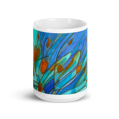 Low Tide Abstract White glossy mug - Art Love Decor