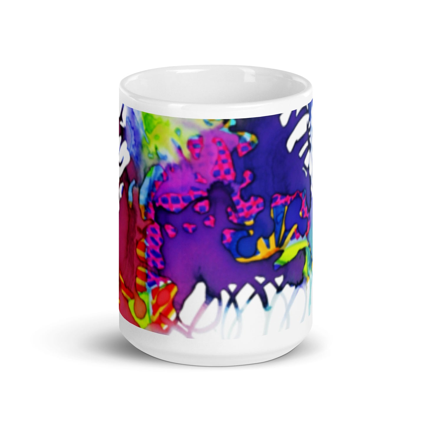 Tickles Abstract White glossy mug