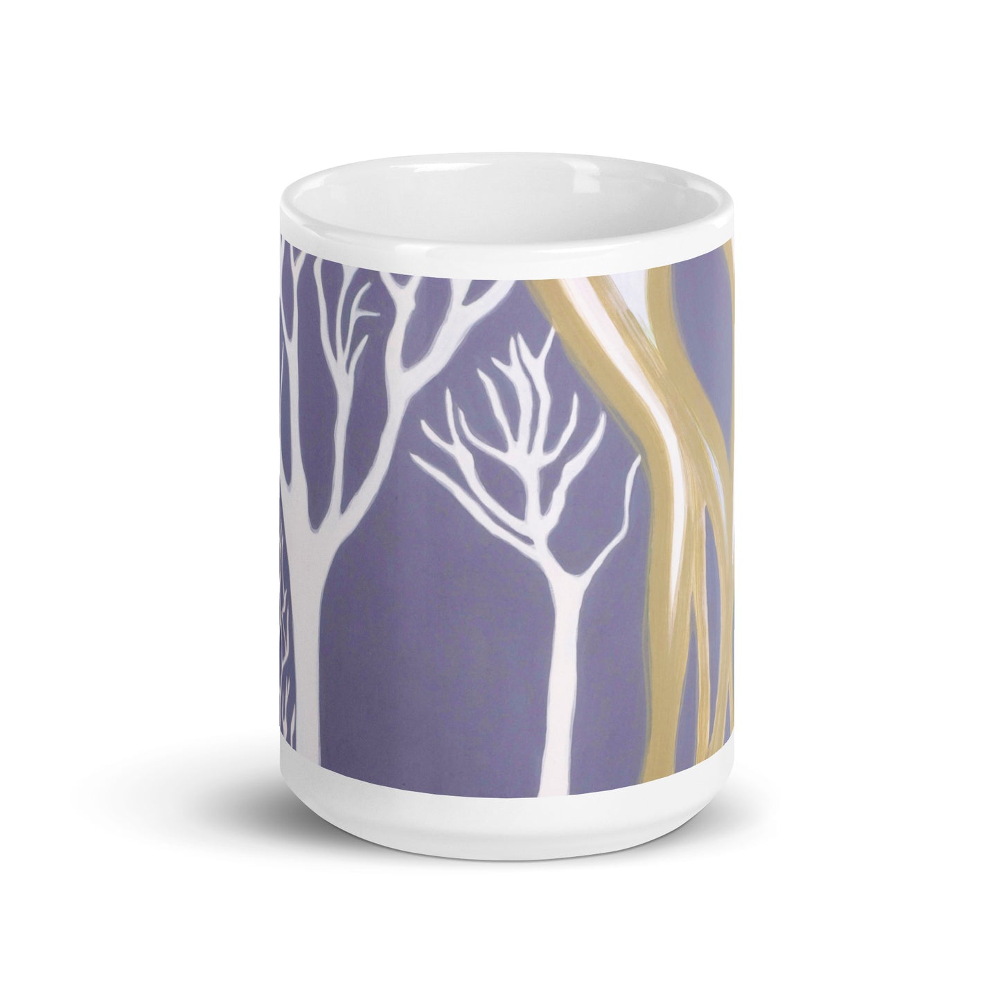 Madrone Trees Abstract White glossy mug