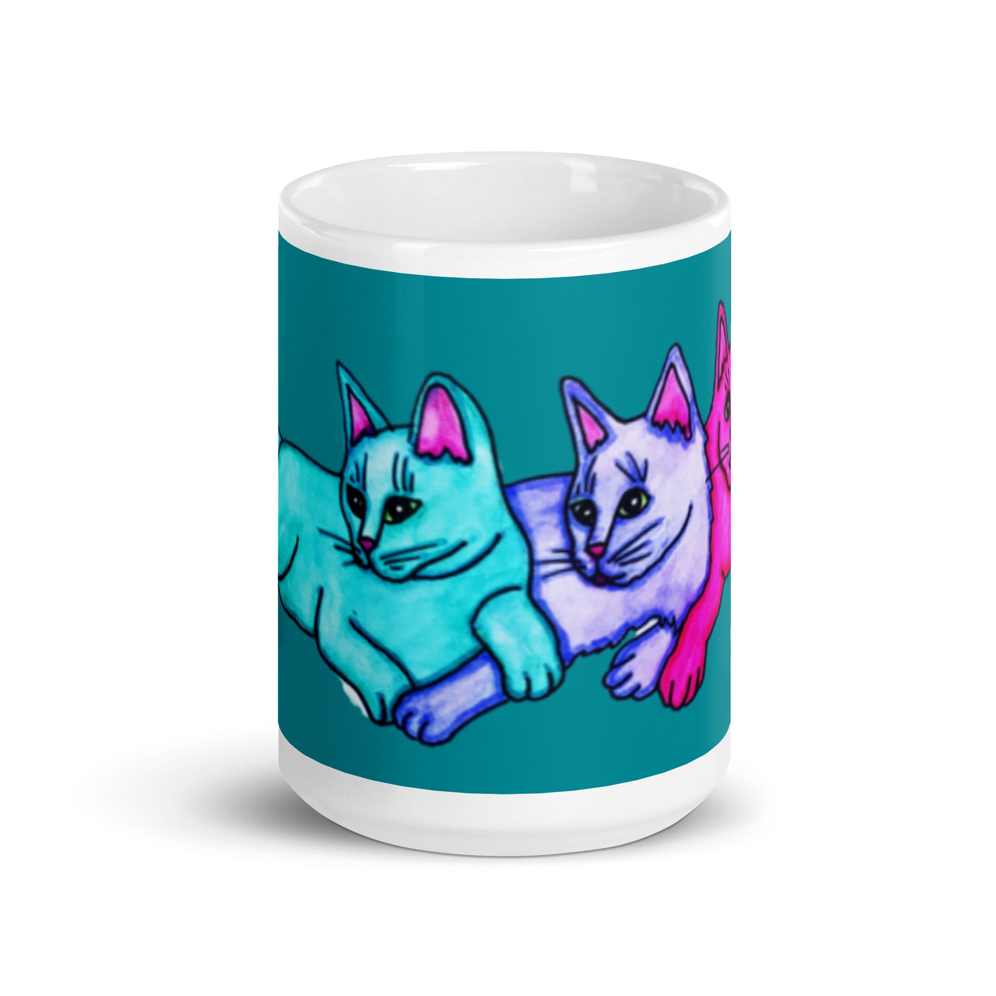 Color Cats White glossy mug - Art Love Decor