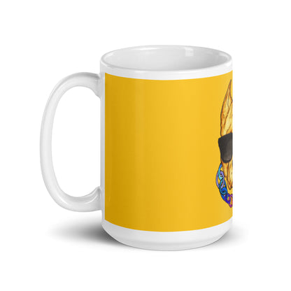 Pit Bull Dog Shades White glossy mug