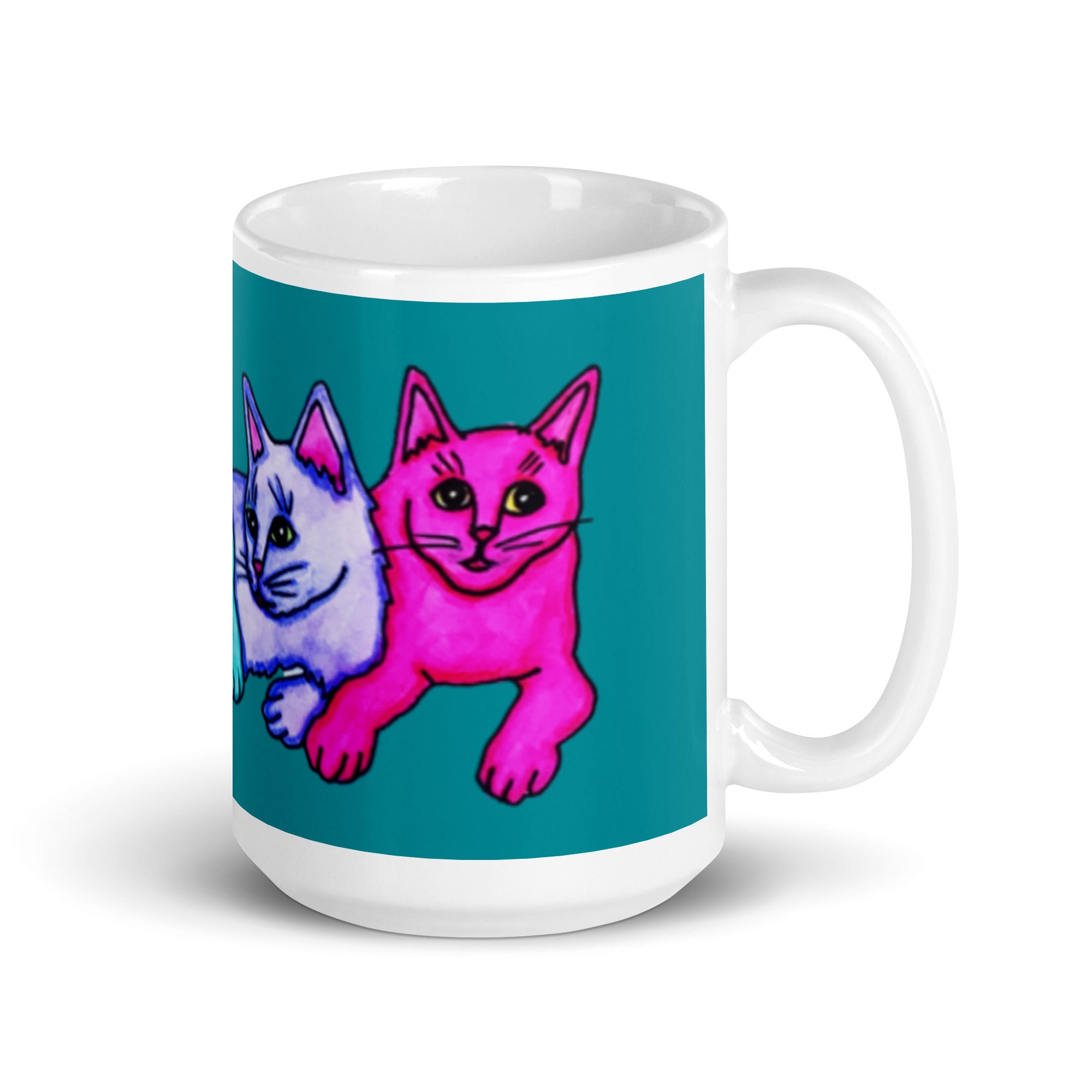 Color Cats White glossy mug - Art Love Decor