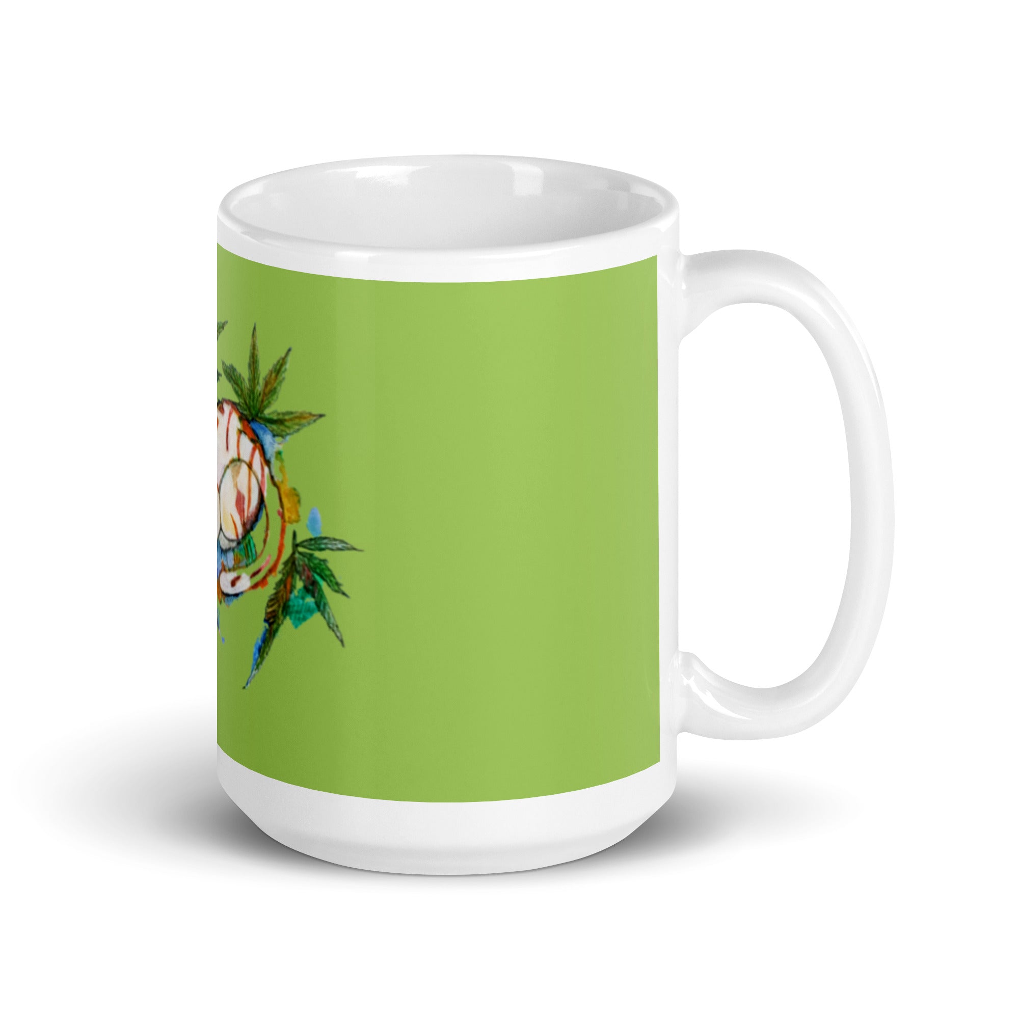 Cannabis Cat White glossy mug - Art Love Decor